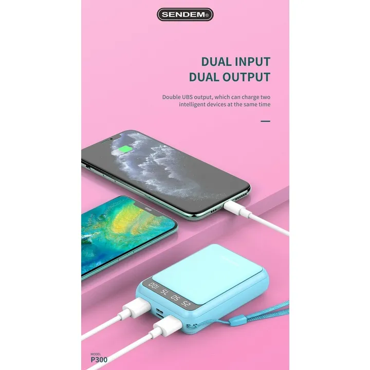 Pin dự phòng Sendem P300 chính hãng 10.000mAh